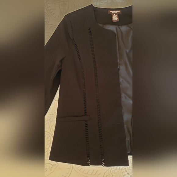 Linda Matthews New York Black Blazer - Picture 10 of 11
